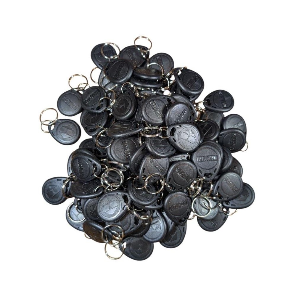 100szt BRELOK Zbliżeniowy PASTYLKA PESTKA 125KHz RFID UNIQU BLACK NUMEROWANA