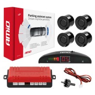 Zestaw czujników parkowania cofania WYŚWIETLACZ 4 sensory czarne 18mm