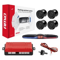 Zestaw czujników parkowania cofania WYŚWIETLACZ MAX 4 sensory czarne 18mm