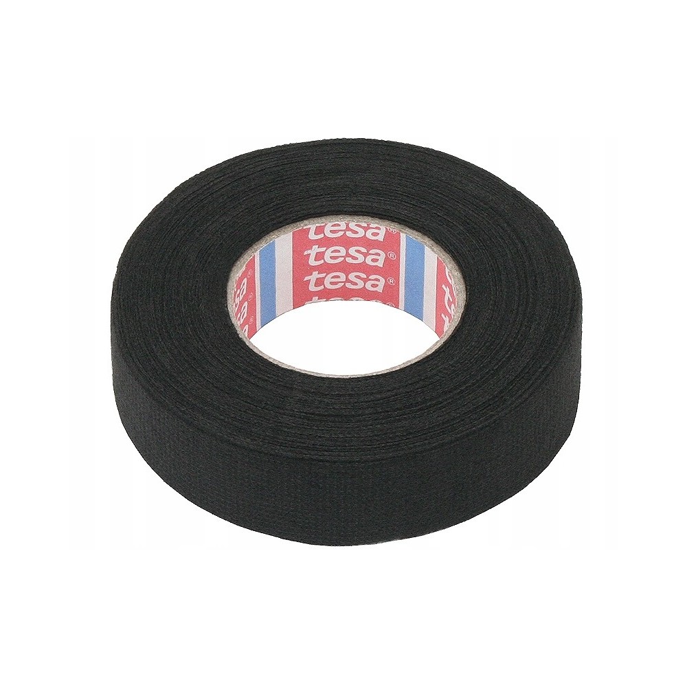 Taśma Tesa PARCIANA 19mm x 25 m z meszkiem Czarna TESA TKANINOWA Parcianka